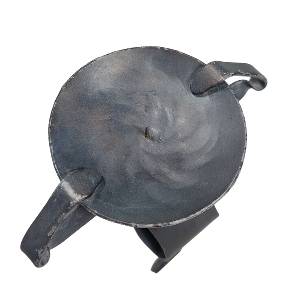 Metal Atlas Sculpture Candle Holder Stand 7" Man Carrying World On Back - Picture 7 of 9